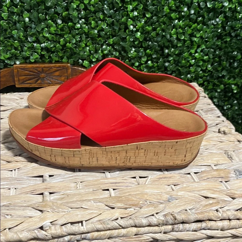 Fitflop Red Wedge Sandals - Picture 2 of 9